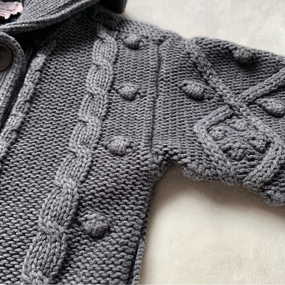 Stella McCartney for Gap Gray Cable Knit Cardigan Size 3 - Picture 3 of 8